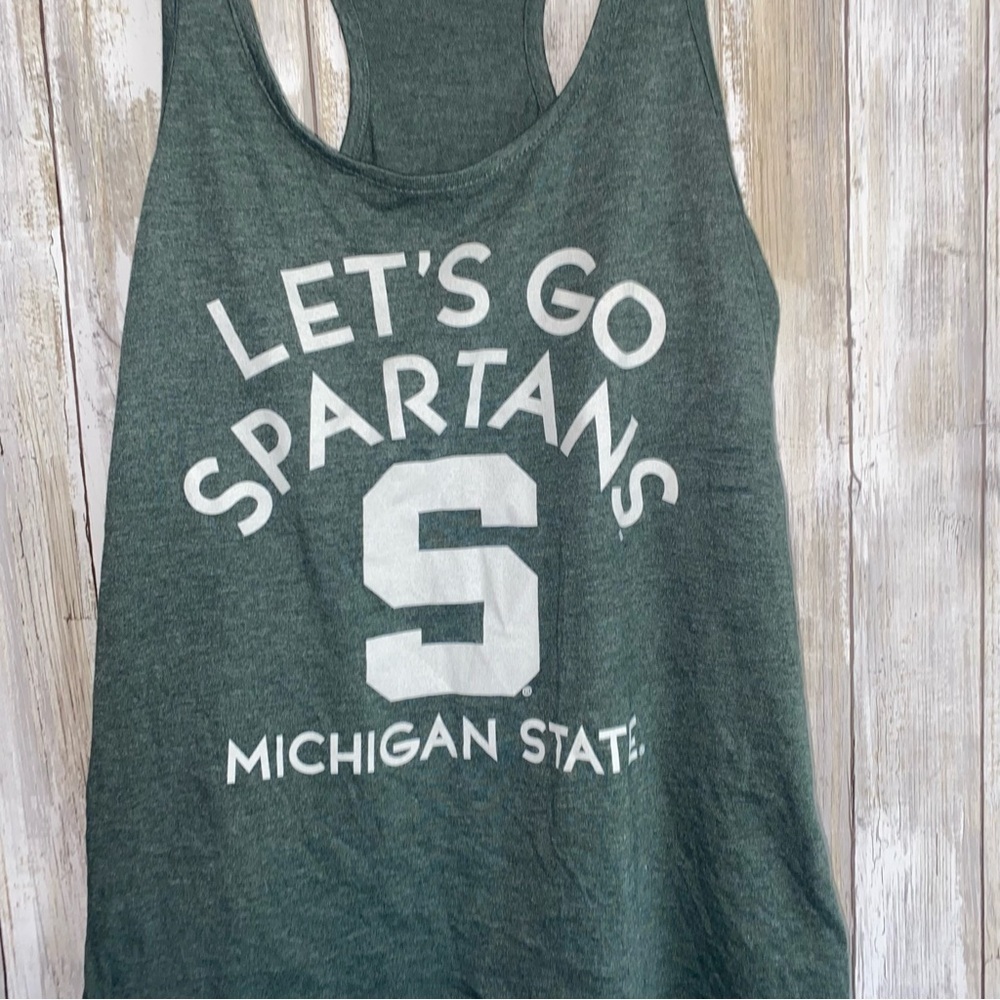 Michigan State Spartans Tank Top Women’s Small Green NCAA Game Day Shirt NWT - Picture 2 of 5
